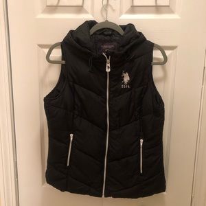 Black Puffy USPA Zip-Up Vest